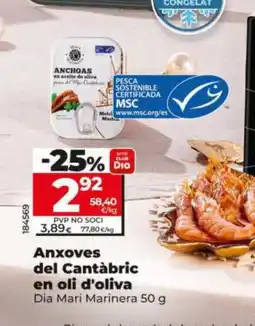 Dia DIA MARI MARINERA Anxoves del Cantàbric en oli d'oliva oferta