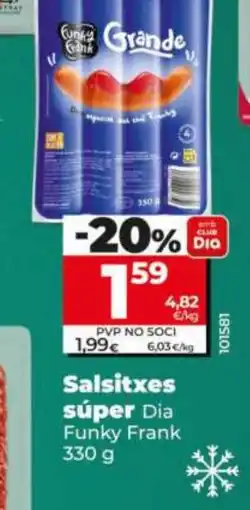 Dia DIA FUNKY FRANK Salsitxes súper oferta