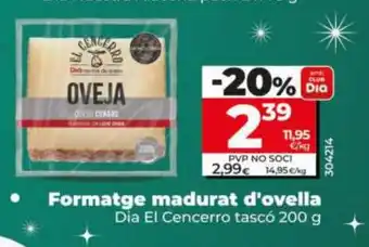 Dia DIA EL CENCERRO Formatge madurat d'ovella oferta