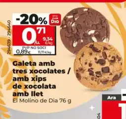 Dia EL MOLINO DE DIA Galeta amb tres xocolates / amb xips de xocolata amb llet oferta