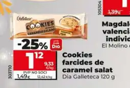 Dia DIA GALLETECA Cookies farcides de caramel salat oferta