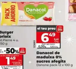 Dia DANACOL de maduixa 0% sucres afegits oferta
