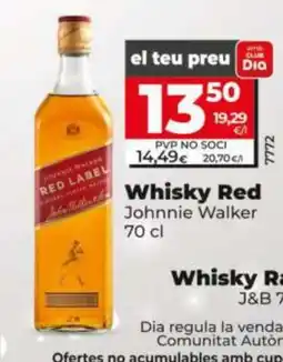 Dia JOHNNIE WALKR Whisky Red oferta