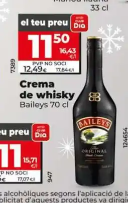 Dia BAILEYS Crema de whisky oferta