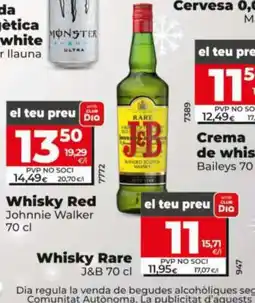 Dia J&B Whisky Rare oferta