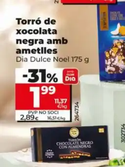 Dia DIA DULCE NOEL Torró de xocolata negra amb ametlles oferta