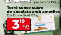 Dia DIA DULCE NOEL Torró dur d'ametlla de xocolata amb ametlles oferta