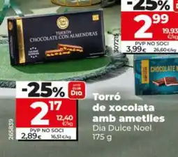 Dia DIA DULCE NOEL Torró de xocolata amb ametlles oferta