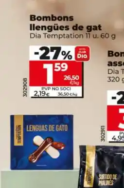 Dia DIA TEMPTATION Bombons llengües de gat oferta