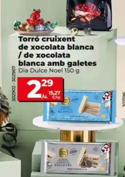 Dia DIA DULCE NOEL Torró cruixent de xocolata blanca / de xocolata blanca amb galetes oferta