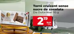 Dia DIA DULCE NOEL Torró cruixent sense sucre de xocolata oferta