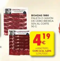 CashDiplo BOADAS 1880 Paleta o jamón de cebo ibérica 50% al corte oferta