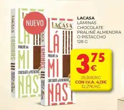 CashDiplo LACASA Láminas chocolate praliné almendra o pistaccho oferta