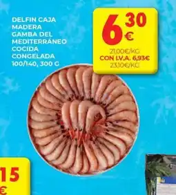 CashDiplo DELFIN Caja madera gamba del mediterráneo cocida congelada 100/140 oferta