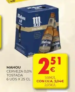 CashDiplo MAHOU Cerveza 0,0% tostada oferta