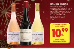 CashDiplo RAMÓN BILBAO Vino rosado, tinto garnacha o blanco verdejo ed. limitada d.o. la rioja oferta