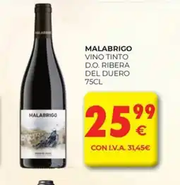 CashDiplo MALABRIGO Vino tinto d.o. ribera del duero oferta
