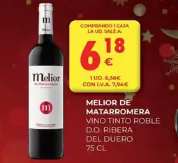 CashDiplo MELIOR DE MATARROMERA Vino tinto roble d.o ribera del duero oferta