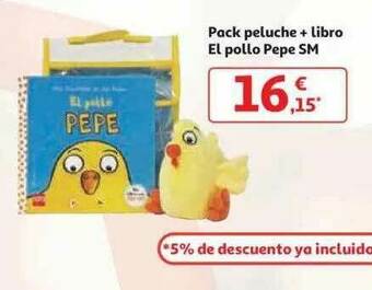 Alcampo Pack Peluche + Libro El Pollo Pepe Sm oferta