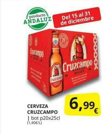 Supermercados MAS Cerveza Cruzcampo oferta