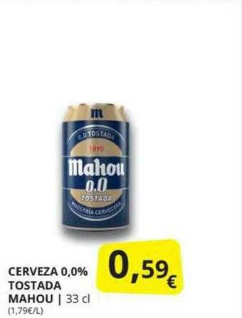 Supermercados MAS Cerveza 0.0% Tostada Mahou oferta