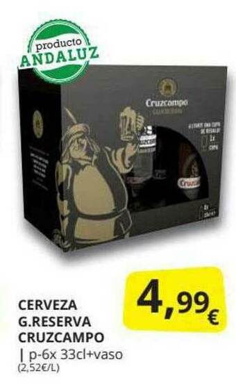 Supermercados MAS Cerveza G. Reserva Cruzcampo oferta