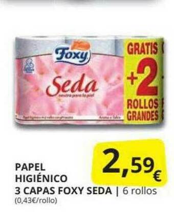 Supermercados MAS Papel Higiénico 3 Capas Foxy Seda oferta