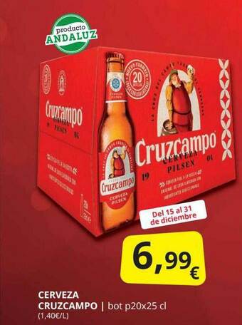 Supermercados MAS Cerveza Cruzcampo oferta