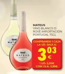 CashDiplo MATEUS Vino blanco o rosé importación portugal oferta