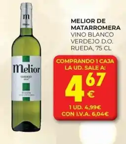 CashDiplo MELIOR DE MATARROMERA Vino blanco verdejo d.o. rueda oferta
