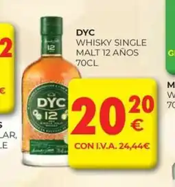CashDiplo DYC Whisky single malt 12 años oferta
