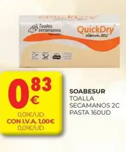 CashDiplo SOABESUR Toalla secamanos 2c pasta oferta