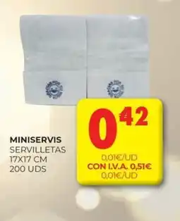 CashDiplo MINISERVIS Servilletas oferta