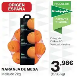 Hipercor Naranja de mesa oferta