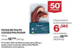 Hipercor PULPOSUR Patas de pulpo cocido oferta