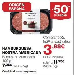 Hipercor Hamburguesa nostra americana oferta