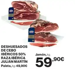 Hipercor Deshuesados de cebo ibéricos 50% raza ibérica julián martín oferta