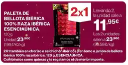 Hipercor Paleta de bellota ibérica 100% raza ibérica esenciaúnica oferta