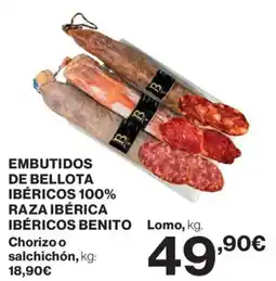 Hipercor Embutidos de bellota ibéricos 100% raza ibérica ibéricos benito oferta