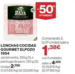 Hipercor ELPOZO 1954 Lonchas cocidas gourmet oferta