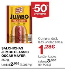 Hipercor OSCAR MAYER Salchichas jumbo classic oferta