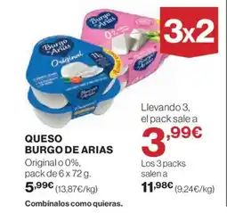 Hipercor BURGO DE ARIAS Queso oferta