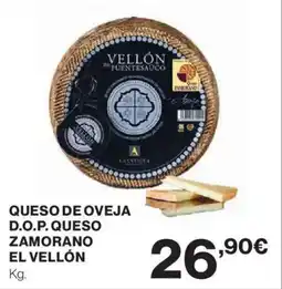 Hipercor Queso de oveja d.o.p. queso zamorano el vellón oferta