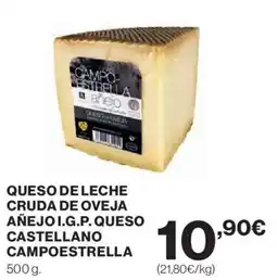 Hipercor CAMPOESTRELLA Queso de leche cruda de oveja añejo i.g.p. queso castellano oferta
