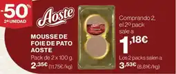 Hipercor AOSTE Mousse de foie de pato oferta