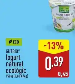 ALDI Gutbio - iogurt natural ecologic oferta