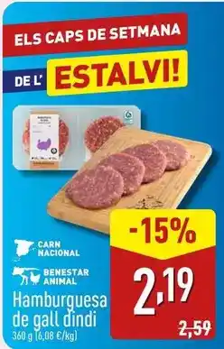 ALDI Hamburguesa de gall dindi oferta