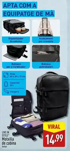 ALDI Live in style - motxilla de cabina oferta
