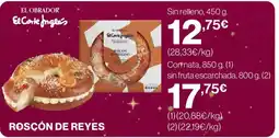 Hipercor Roscón de reyes oferta