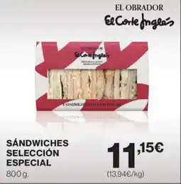 Hipercor Sandwiches selección especial oferta